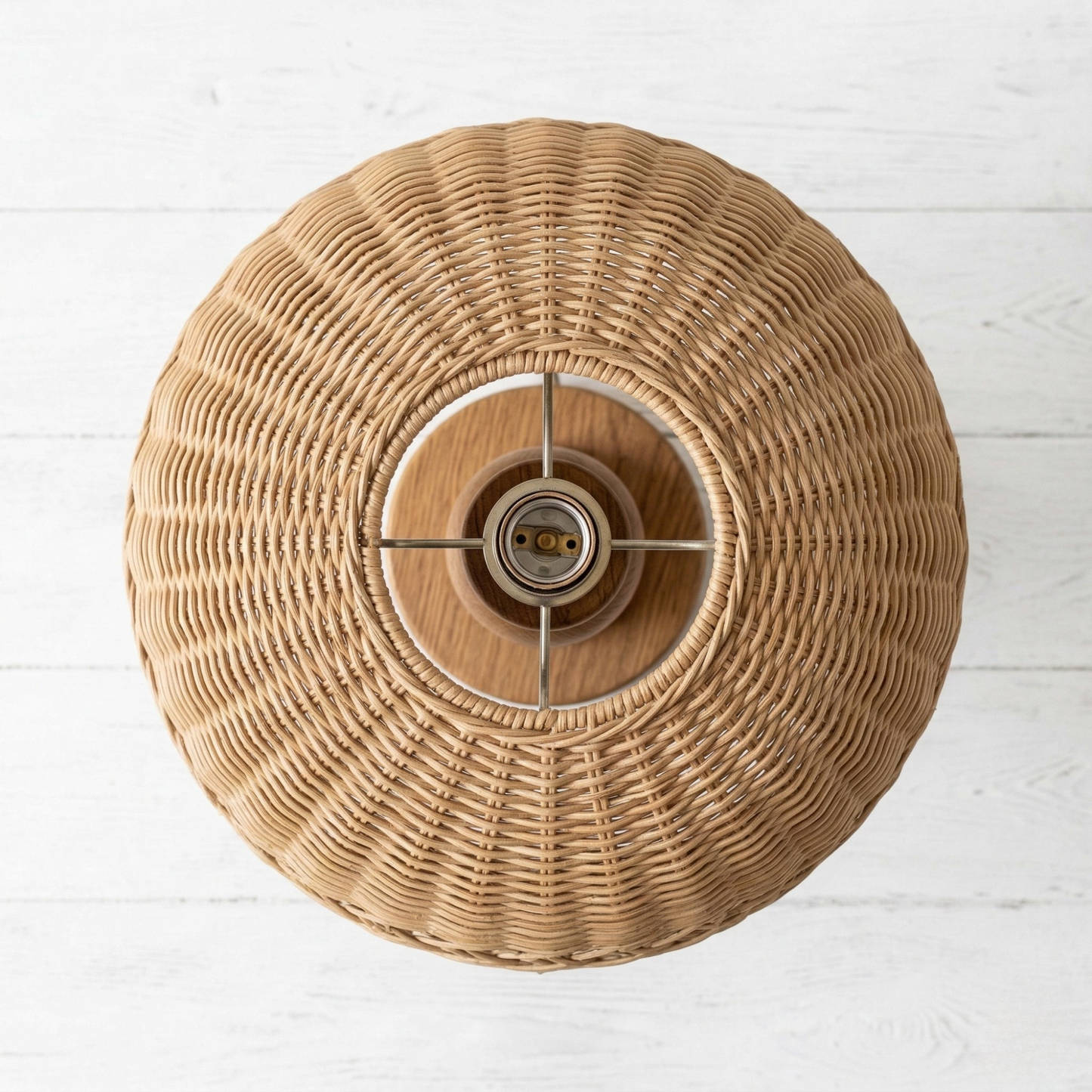 Vallora Teardrop Woven Rattan Table Lamp with Linen Shade