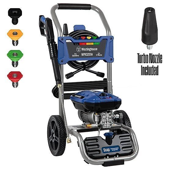 Westinghouse 3,200 PSI 1.76 GPM Electric Cold Water Pressure Washer with 5 Nozzles and Soap Tank