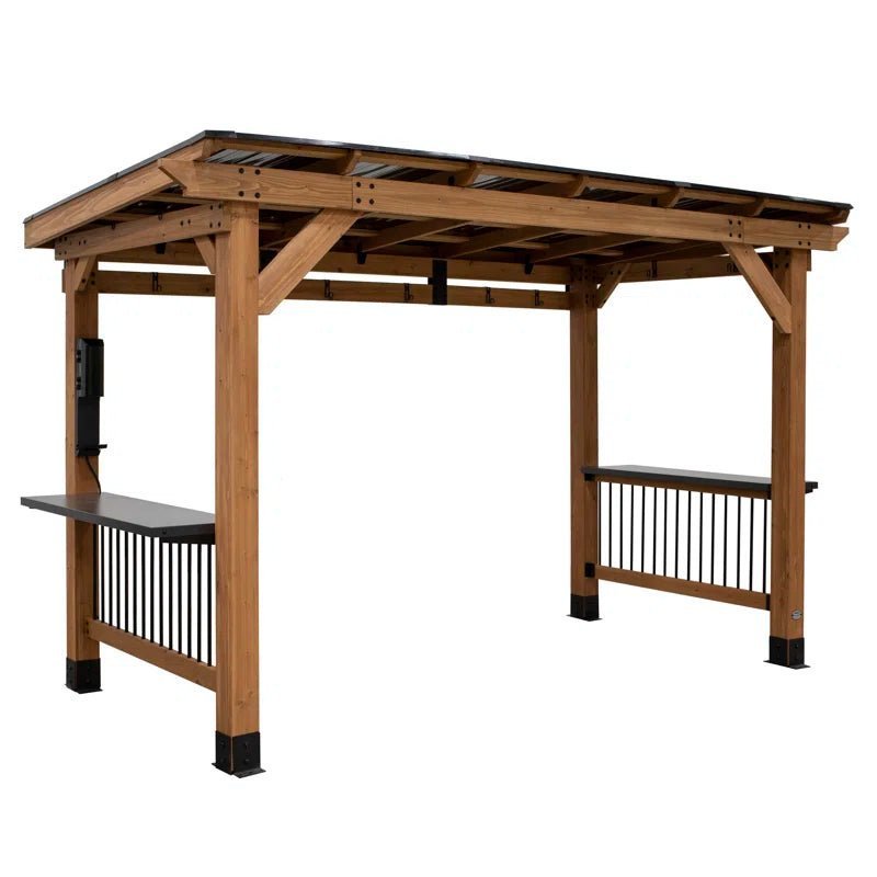 Saxony Xl 13 Ft. W X 6.5 Ft. D Solid Wood Grill Gazebo