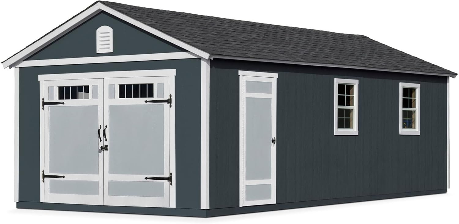 Handy Home Products Manhattan 12×24 Garage Do-it-Yourself Wooden Storage Shed, Does not Include Paint and Roofing Shingles