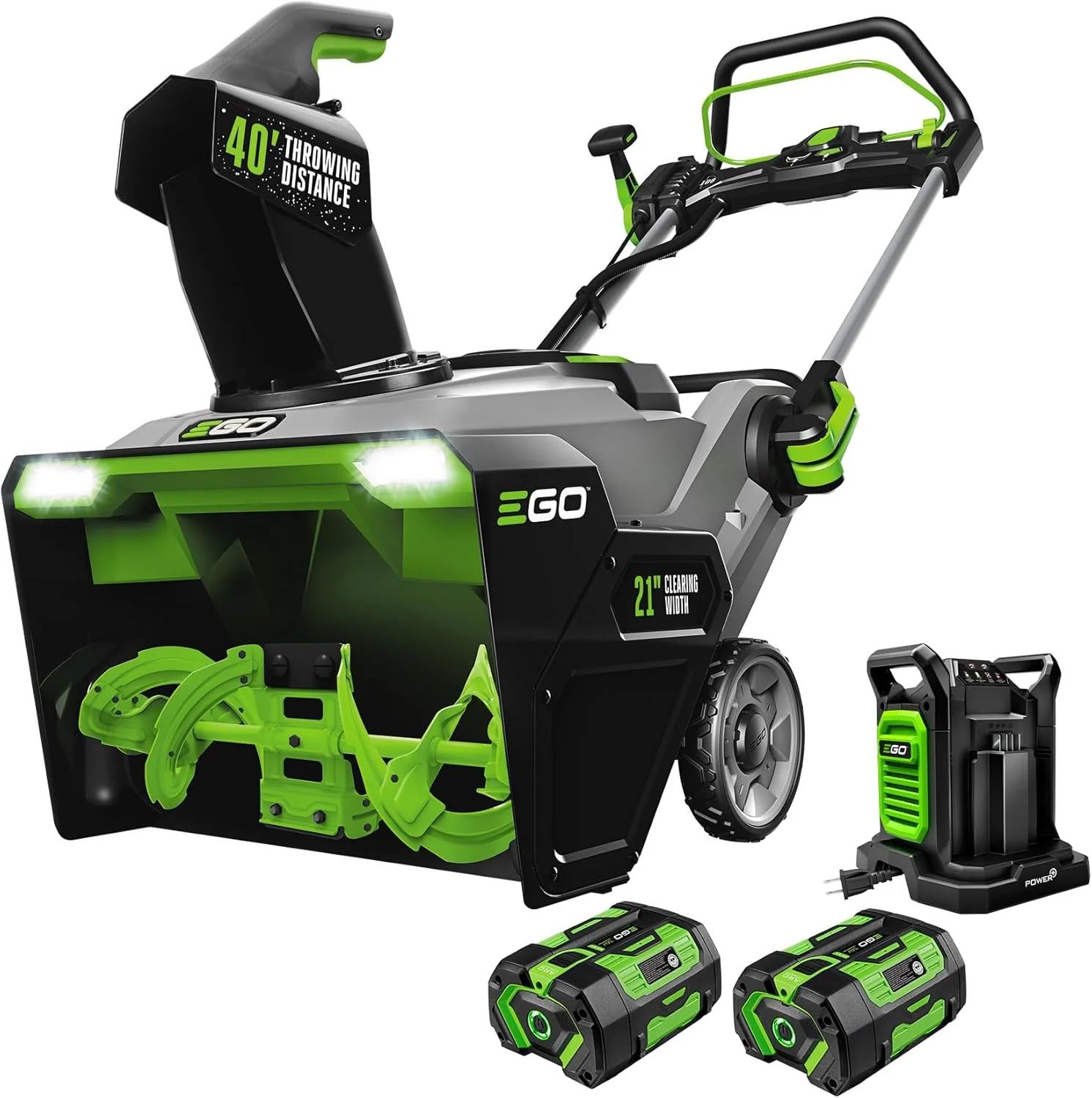 EGO Power+ SNT2405 24-Inch 56V Self-Propelled 2-Stage Cordless Electric Snow Blower with (2) 7.5Ah Batteries & Dual-Port Charger