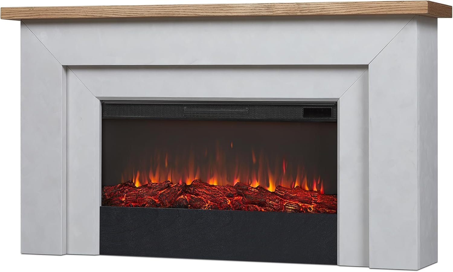Real Flame Malie 68″ Electric Fireplace with Mantel & Remote Control
