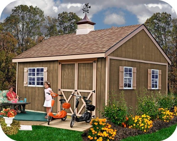 New-Castle-Sheds.jpg New Castle 16×12 Wood Storage Shed Kit – ALL Pre-Cut - Image 1