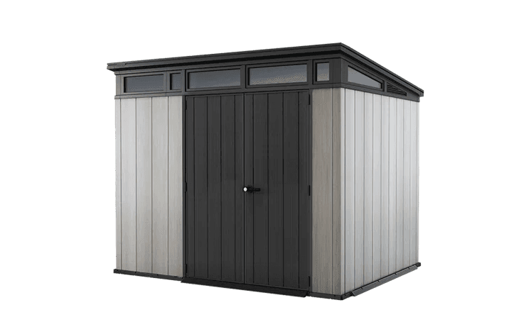 Keter Artisan 9×7 Foot Large Outdoor Shed with Floor with Modern Design for Patio Furniture